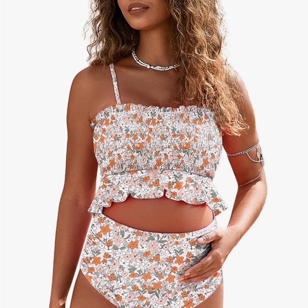 Floral Ruffle Bikini Set